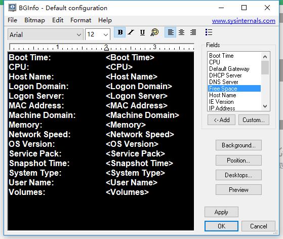 Windows桌面壁纸自动显示计算机详细信息小工具–BgInfo